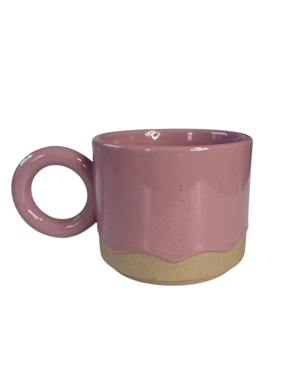 Room Essentials‎ Speckled Pink Stoneware Mug Round Handle New